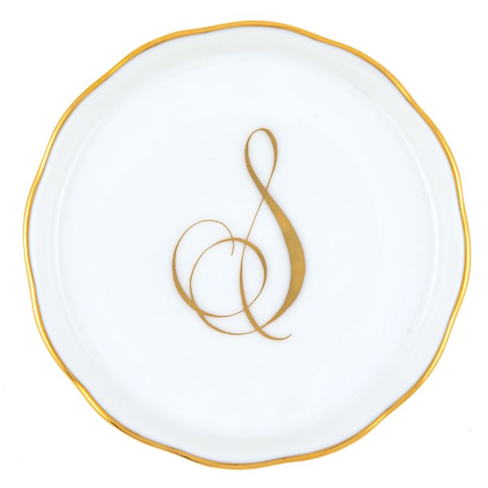 Coaster With Gold Monogram
