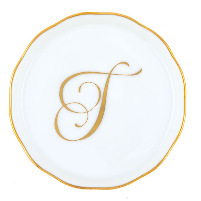 Coaster With Gold Monogram