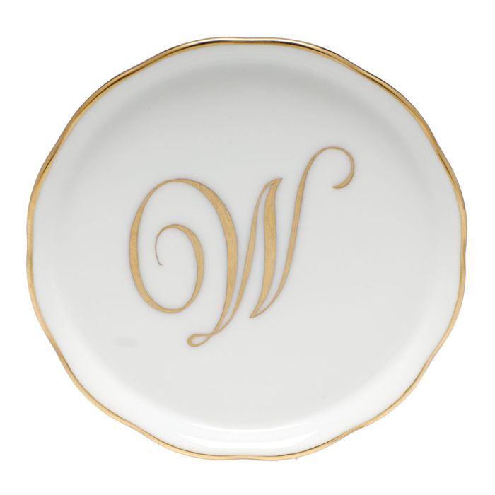 Coaster With Gold Monogram