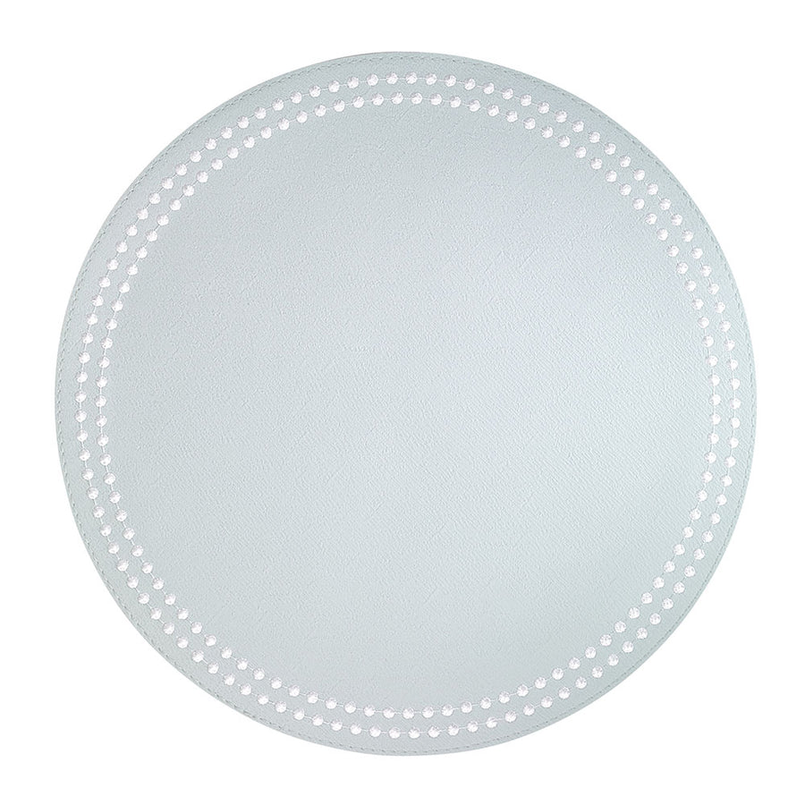 Pearls 15-Inch Round Embroidered Placemats Set of 4