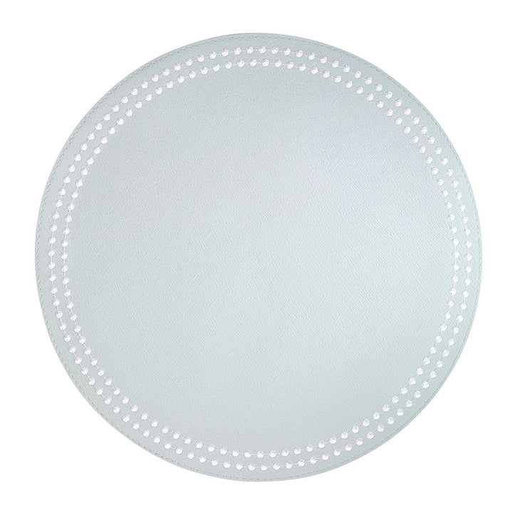 Pearls 15-Inch Round Embroidered Placemats Set of 4