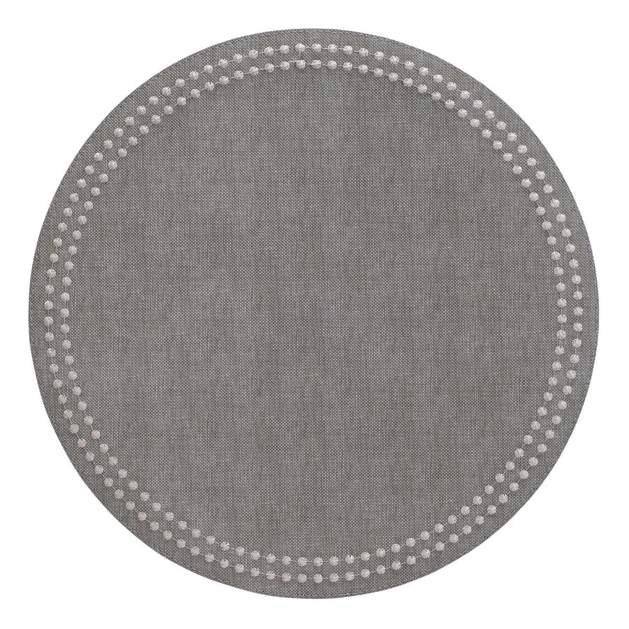 Pearls 15-Inch Round Embroidered Placemats Set of 4
