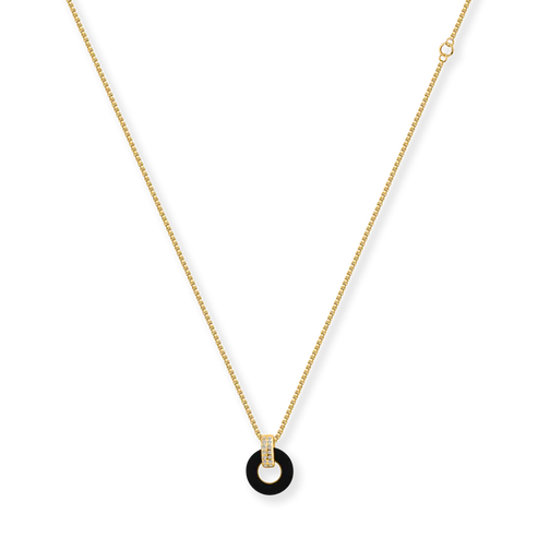 Lifesaver Black Chip with Zirconia Necklace