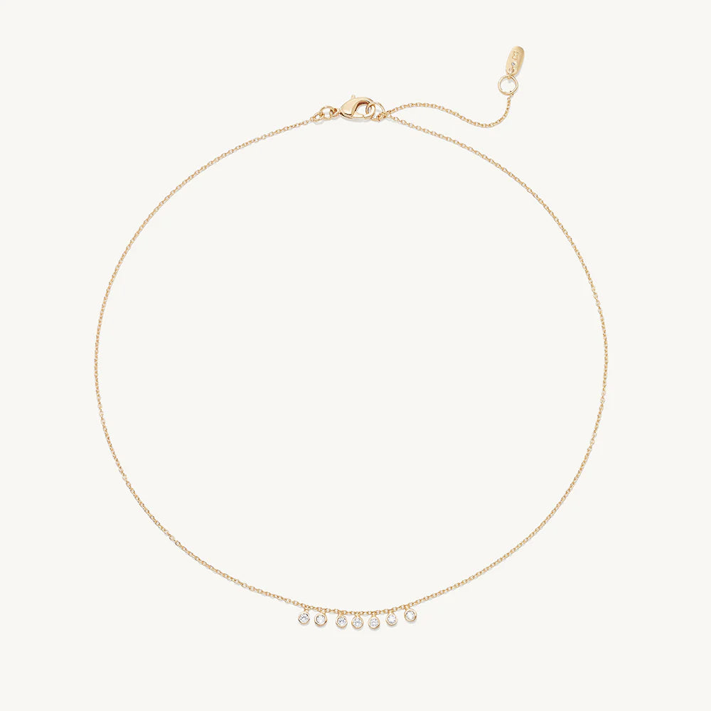 Mini Orsay Charm Necklace - Clear CZ