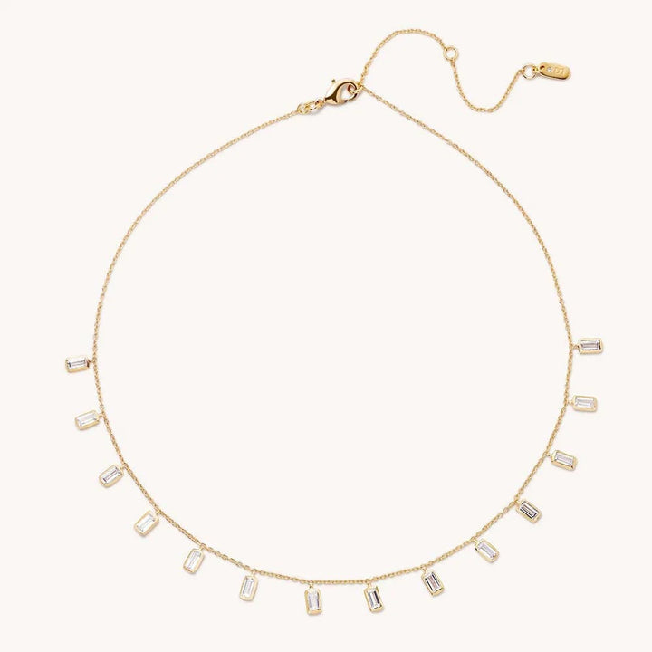 Gia Charm Necklace - White CZ