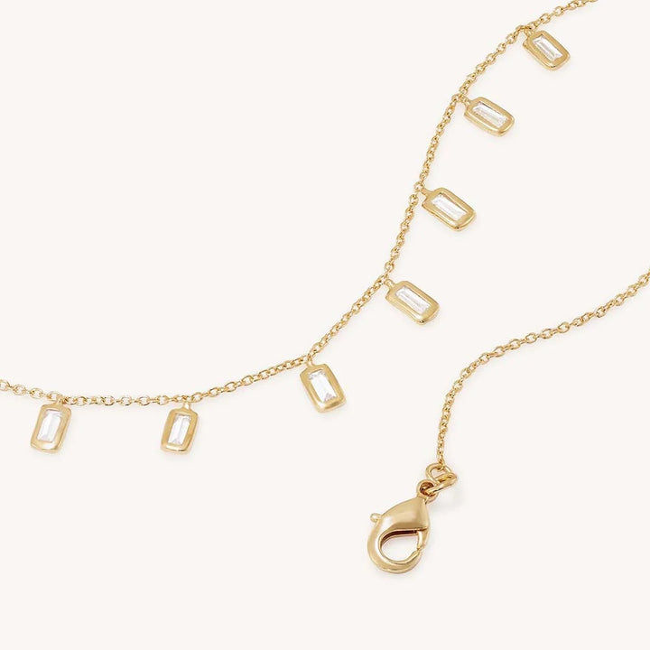 Gia Charm Necklace - White CZ