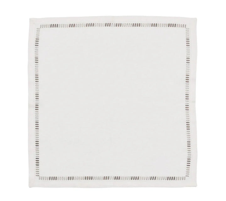 Harmonie Napkin in White, Gold & Silver, Set of 4 in a Gift Box