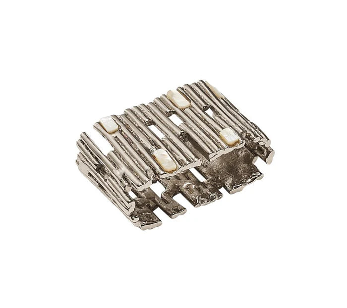 Matrix Napkin Rings in Silver, Set of 4