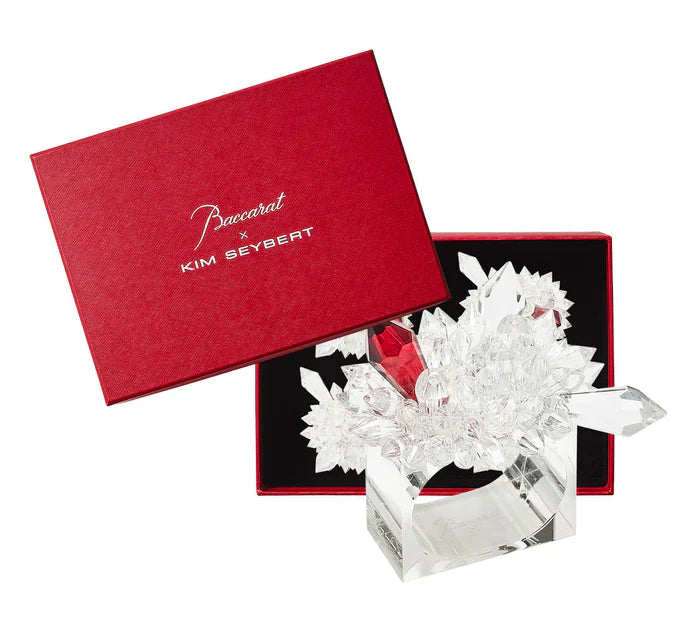 Baccarat x Kim Seybert Zénith Napkin Ring in Crystal, Set of 4 in a Gift Box
