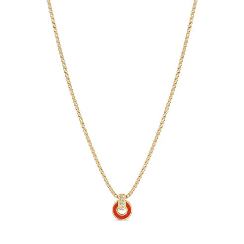 Nereida Red Chip with Zirconia Necklace