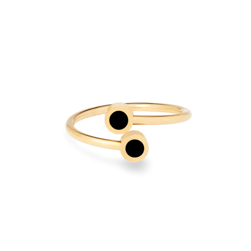 New Wave Black Chips Ring