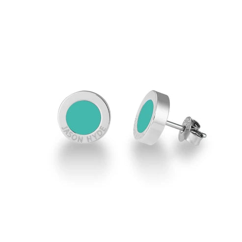 Ocean Turquoise Chip Silver Earrings
