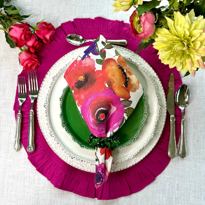 Round Ruffle Linen Placemat