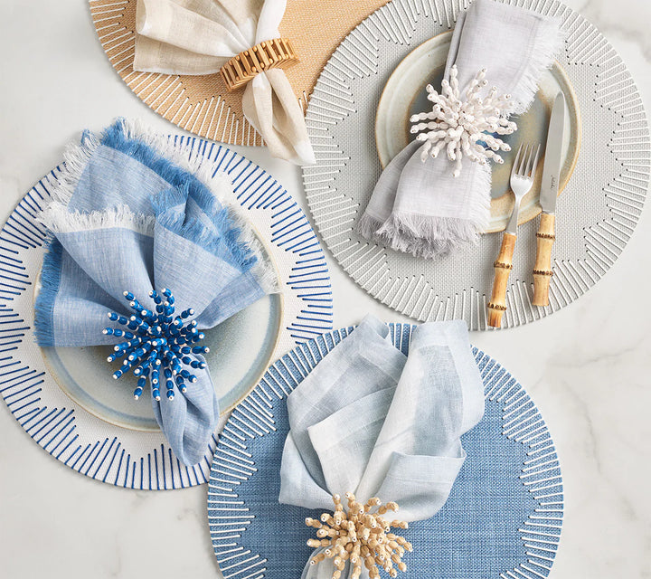 Dream Weaver Placemat in Blue & White, Set of 4