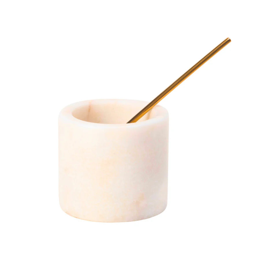 Pacha Marble Salt & Pepper Cellar Set