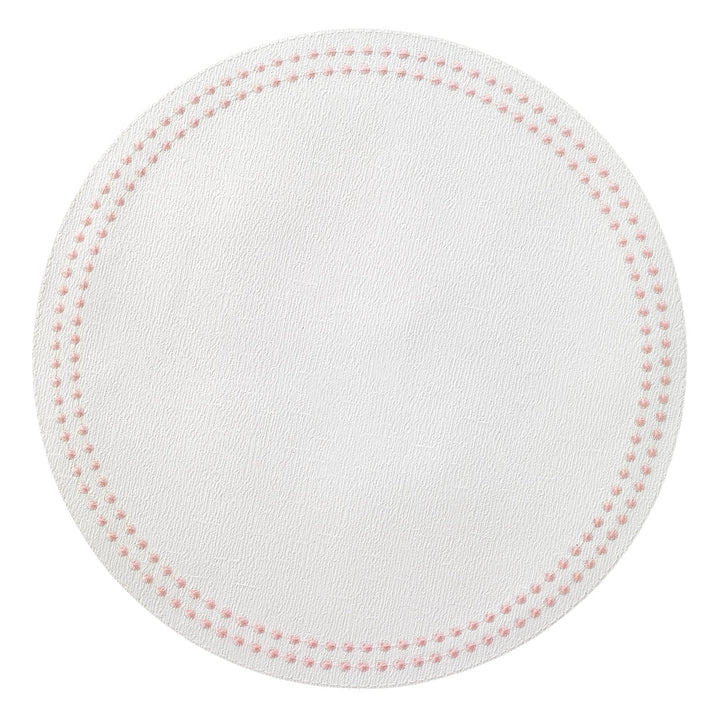 Pearls 15-Inch Round Embroidered Placemats Set of 4