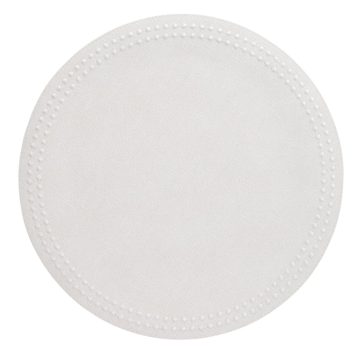 Pearls 15-Inch Round Embroidered Placemats Set of 4