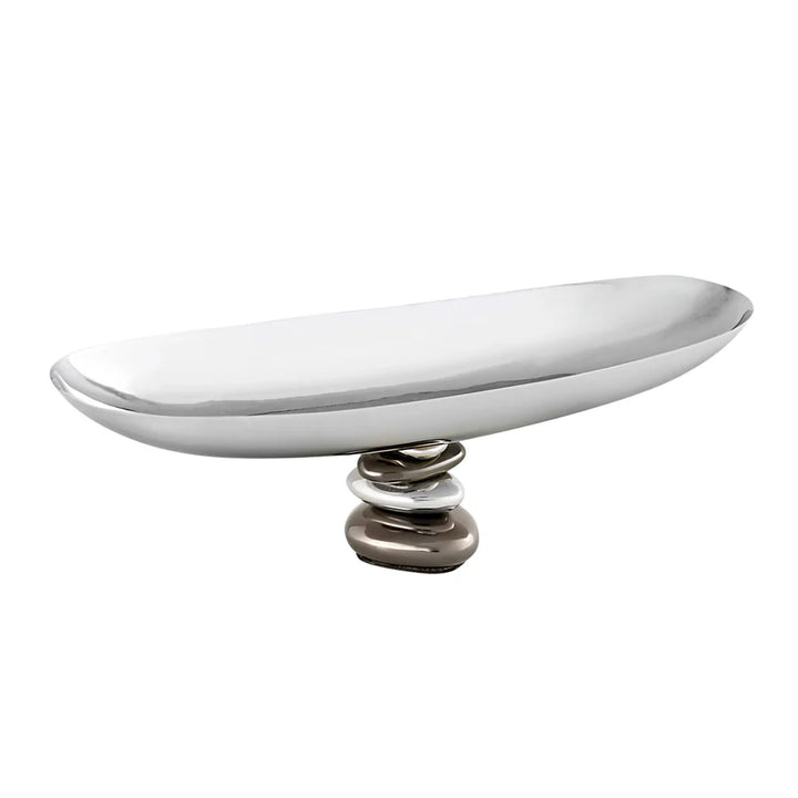 Pebble Gunmetal Oval Serving Bowl