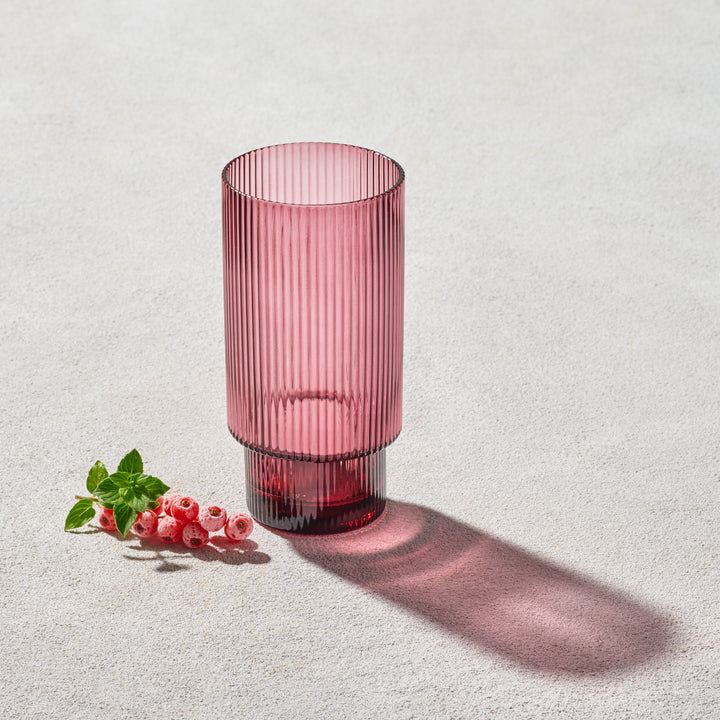 Vikko - Malibu, Ribbed Highball Glass, 13.5 oz