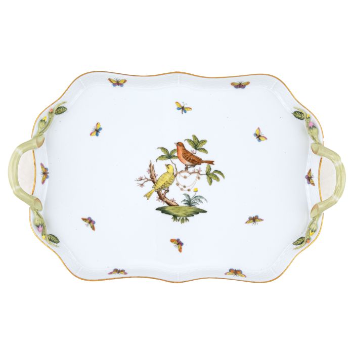 Rothschild Bird Multicolor Rec Tray with Branch Handles