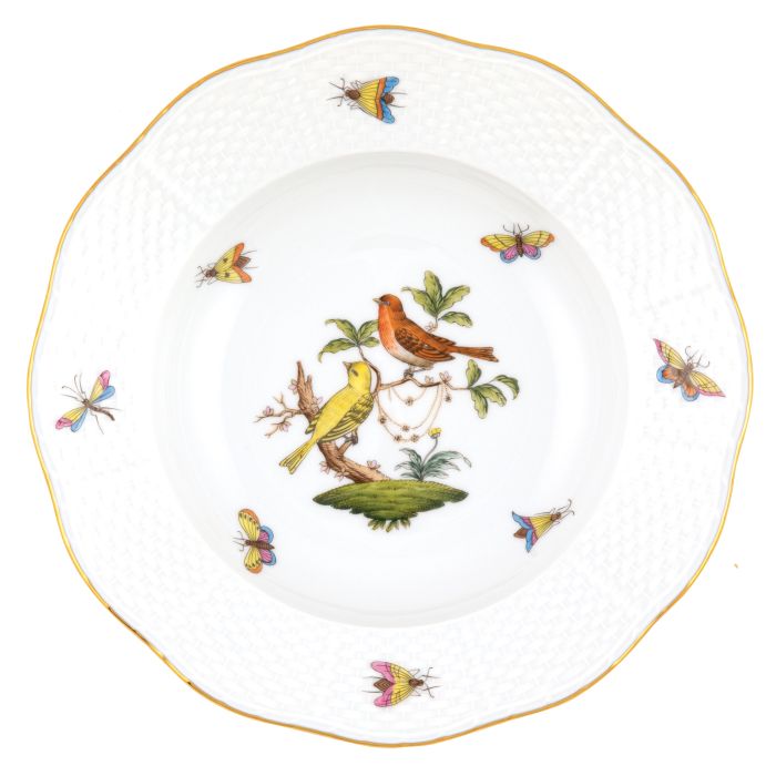 Rothschild Bird Multicolor Rim Soup Plate Motif-6