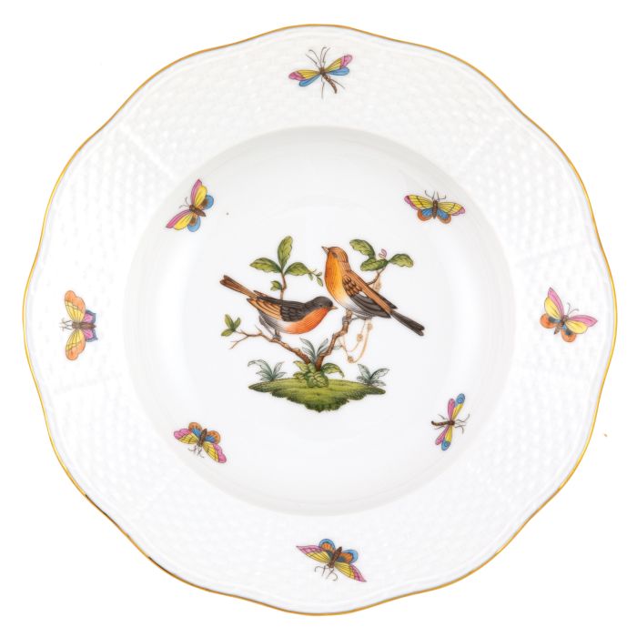 Rothschild Bird Multicolor Rim Soup Plate Motif-9