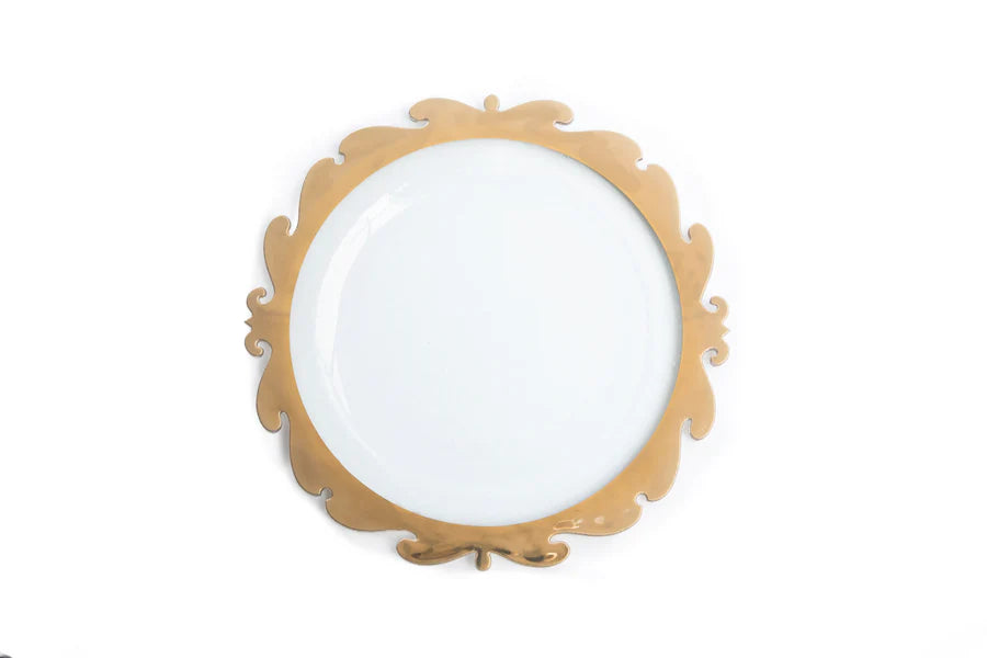 Rococo Round Buffet Plate (Gold)