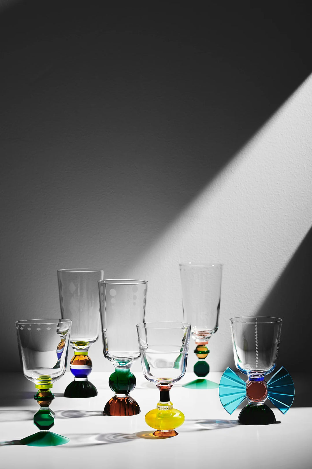 Mayfair Short Crystal Glass (Clear/Emerald/Brown/Mint/Bright Yellow) - Set of 2