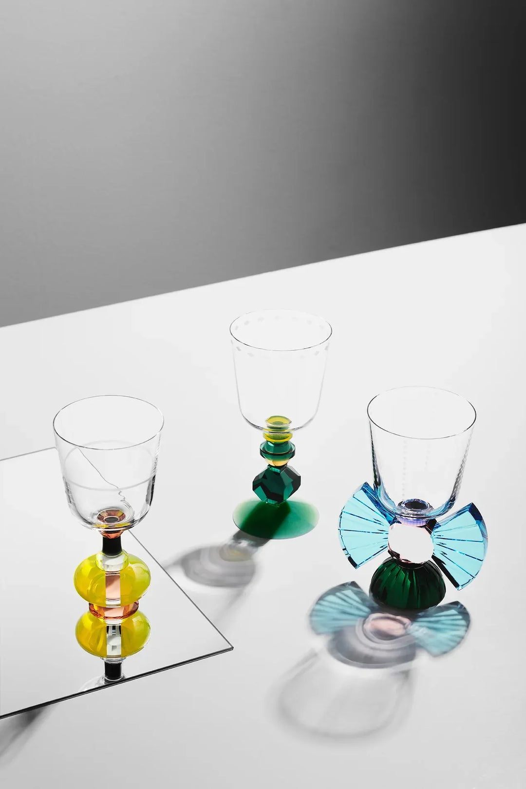 Mayfair Short Crystal Glass (Clear/Emerald/Brown/Mint/Bright Yellow) - Set of 2