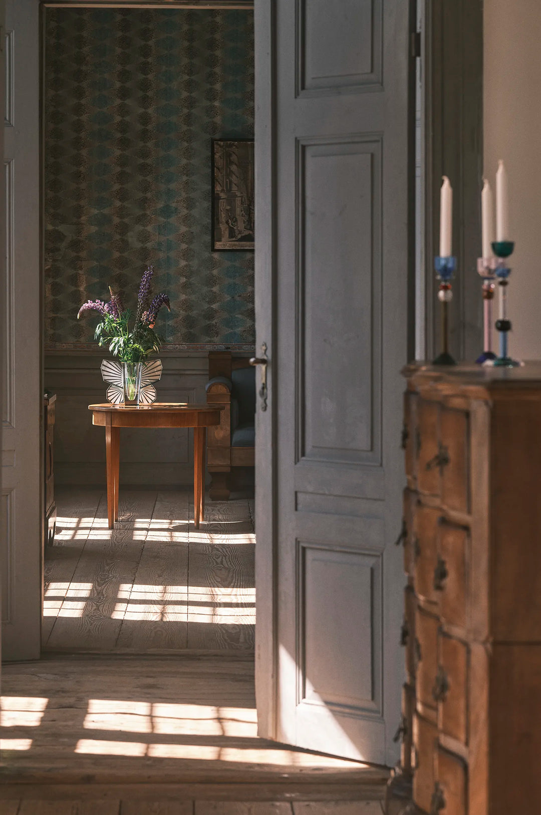Claire Vase Clear/ Deep Green