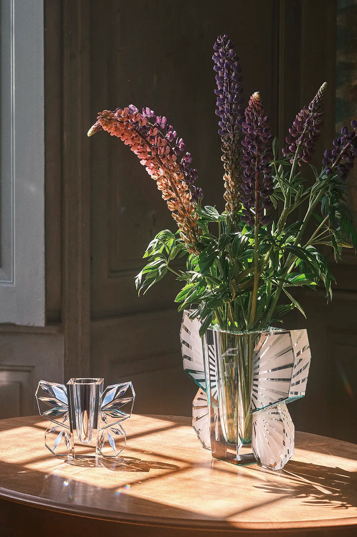 Claire Vase Clear/ Deep Green