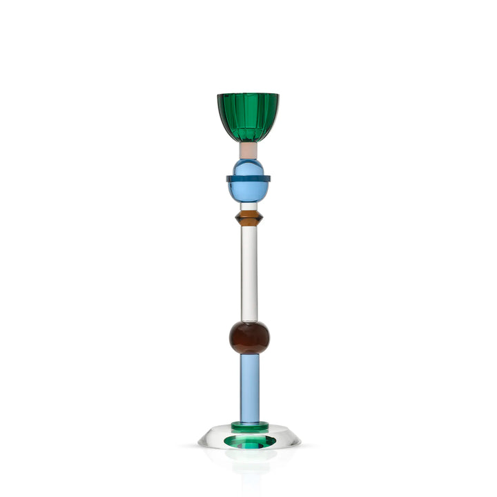 Valentin Candle Holder  Teal/Pale Rose/Blue/Slate/Clear/Brown