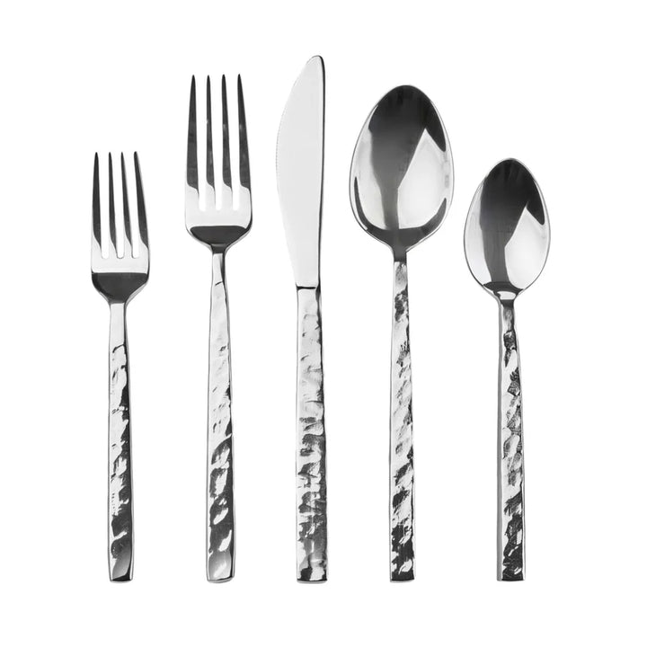 Rustic Mirrored 18/10 Stainless Steel 20 Piece Flatware Set, Service For 4