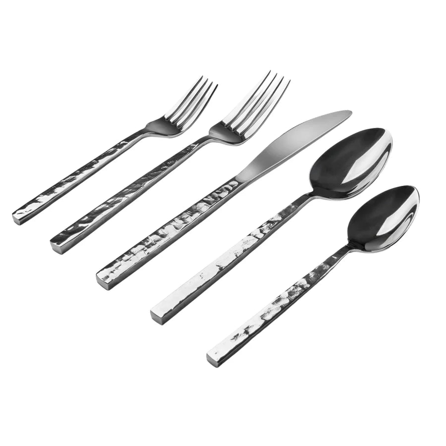 Rustic Mirrored 18/10 Stainless Steel 20 Piece Flatware Set, Service For 4