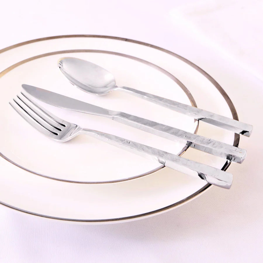 Rustic Mirrored 18/10 Stainless Steel 20 Piece Flatware Set, Service For 4