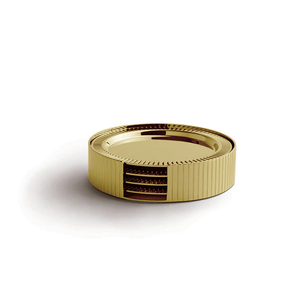 Striations Coasters in Holder - Set of 4