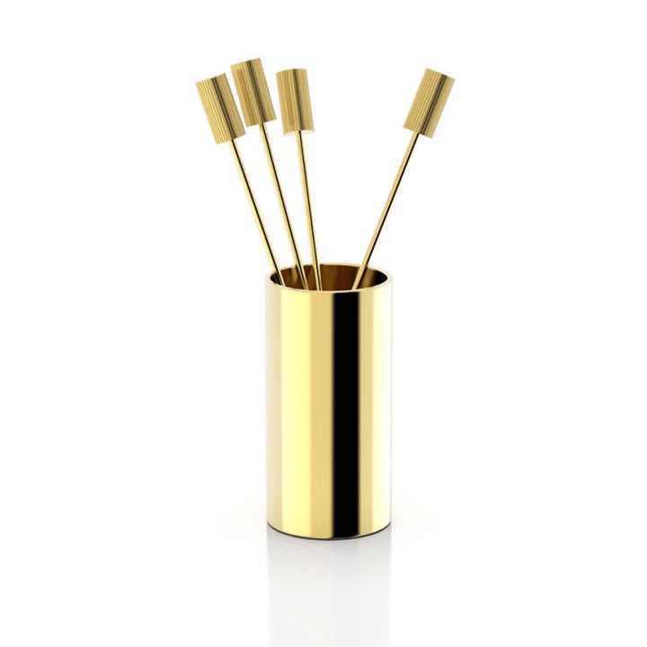 Striations Cocktail Picks in Holder