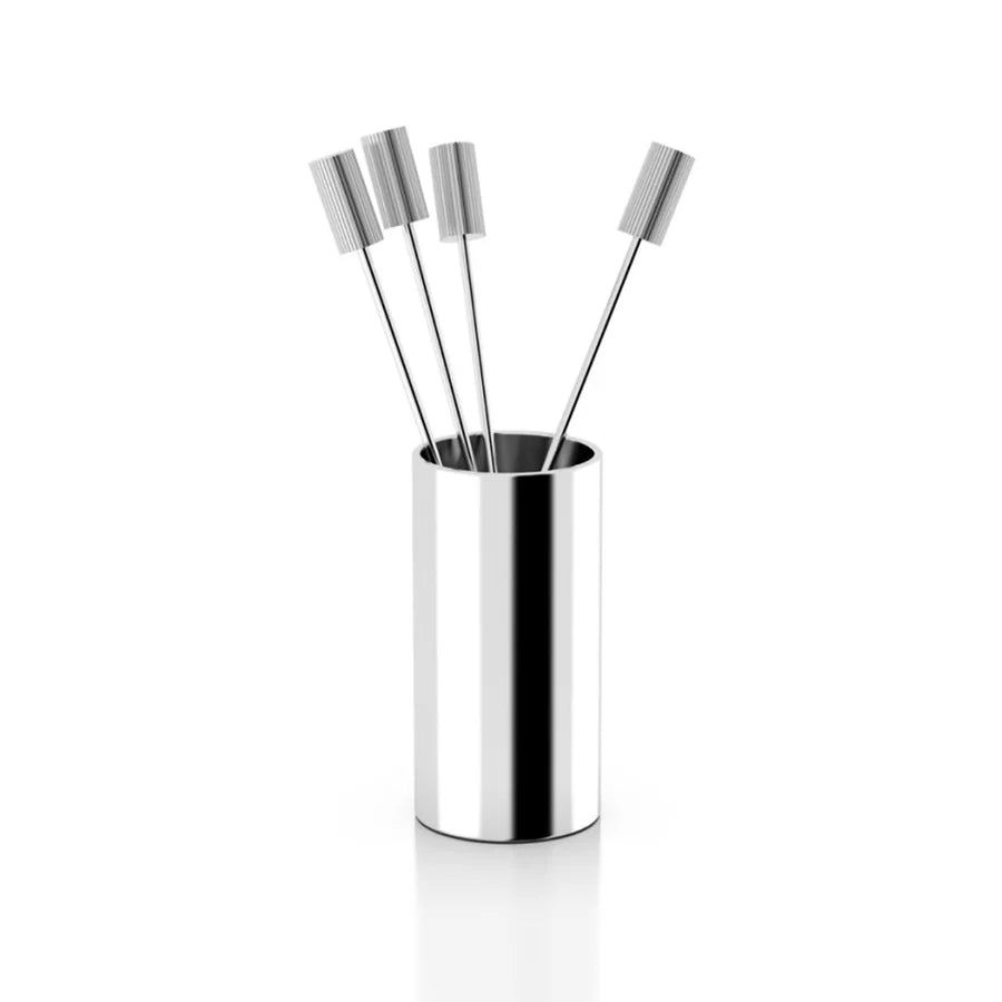 Striations Cocktail Picks in Holder