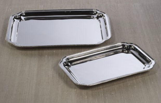 Andrea Brass Tray Polished  Nickel- 16" x 12.25