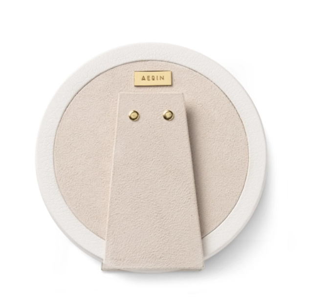 Piero Leather Frame, Shadow White- Round