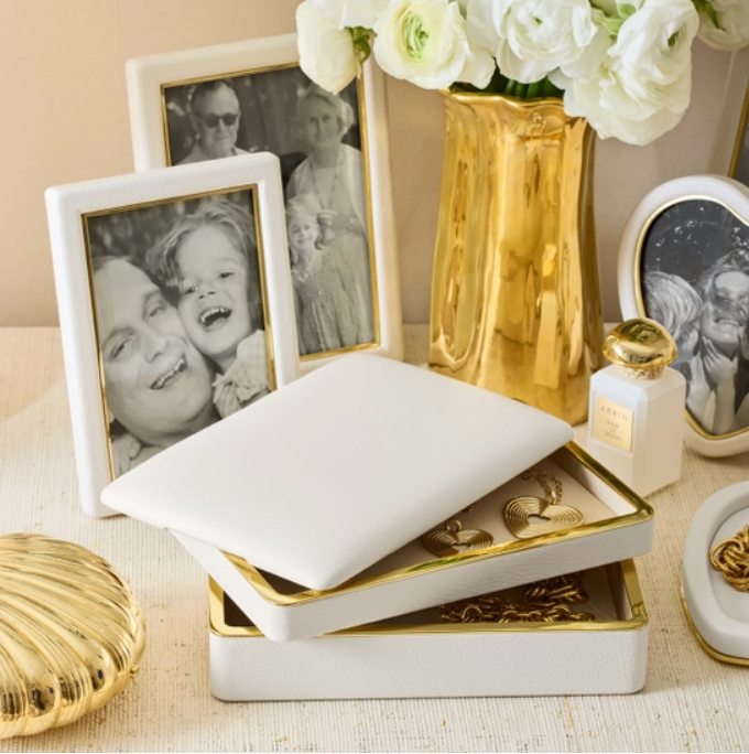 Piero Leather Small Stacked Jewelry Box