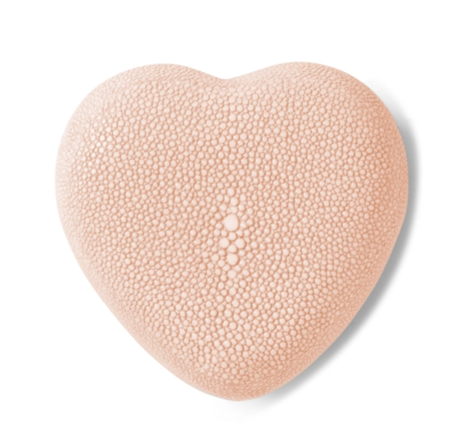 Shagreen Heart Box, Blush