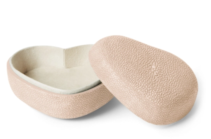 Shagreen Heart Box, Blush