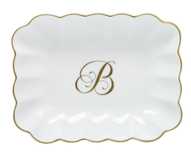 Oblong Dish with Monogram