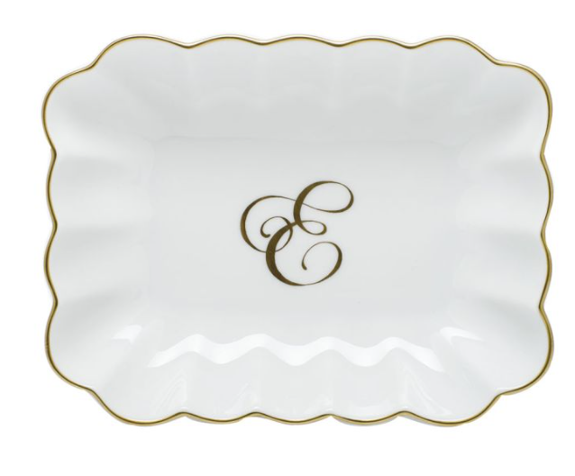 Oblong Dish with Monogram
