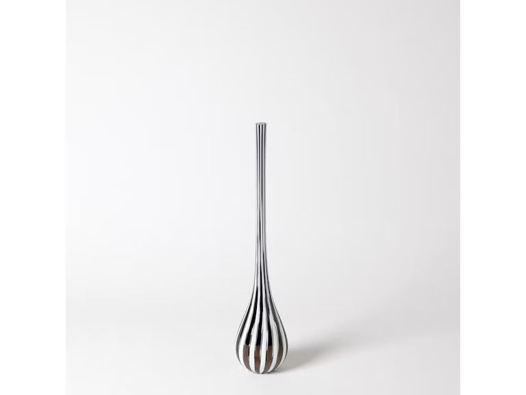 Black and White Striped Vase