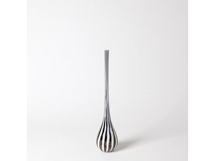 Black and White Striped Vase