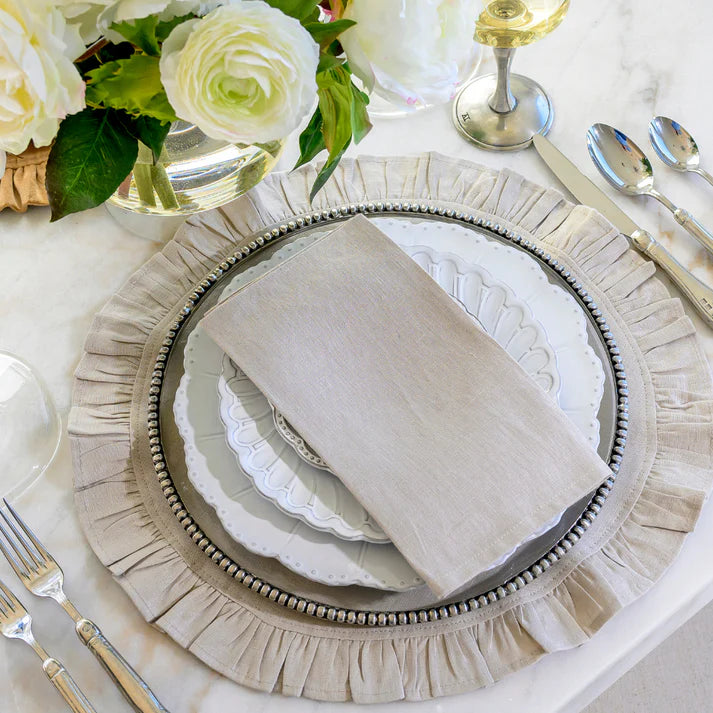 Round Ruffle Linen Placemat