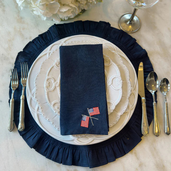 Round Ruffle Linen Placemat