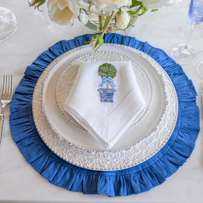 Round Ruffle Linen Placemat